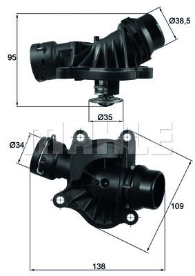 Термостат TI 234 88 MAHLE BMW 1 3 E87 E90 - 2