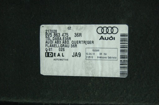 Оздоблення багажника Audi A3 S3 RS3 седан 8v5863475 - 3