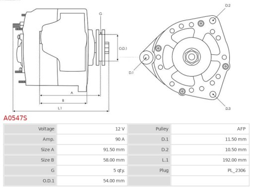 ALTERNATOR SMART Fortwo 0.8 CDi - 6