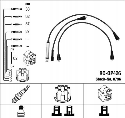 КОМПЛЕКТ ПРОВОДІВ OPEL KADETT 1.8-2.0 -89 - 2