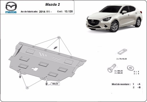 Stalowa osłona pod silnik Mazda 2 (2014-2022) - 2