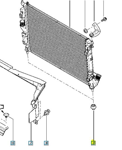Крепление резиновая подушка радиатора для DACIA DOKKER - 3