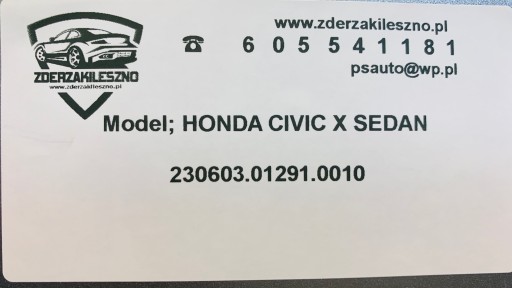 Бампер гриль Honda Civic x седан - 13