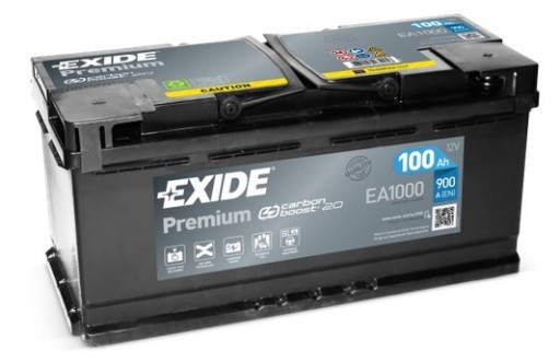 AKUMULATOR EXIDE PREMIUM 100Ah 900A EA1000 DOJ+WYM - 1