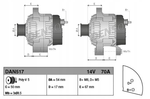 ALTERNATOR FIAT GRANDE PUNTO 1.2,1.4 05- - 4