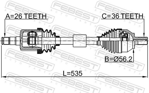 PÓŁOŚ NAPĘDOWA PRZÓD LEWA do VOLVO 240 260 340-360 - 2