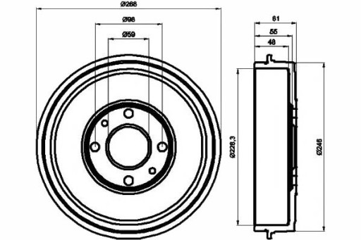 TEX94014000 BĘBNY HAMULCOWE TYŁ ALFA ROMEO 145, 14 - 2