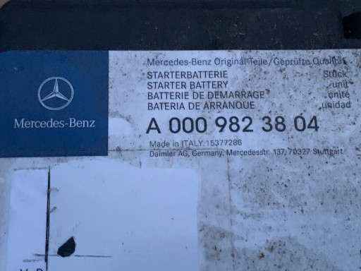 MERCEDES оригінальний акумулятор A0009823804 12V 80Ah 800A 2017рік справний - 5