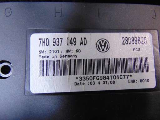 Модуль комфорту контролер VW TRANSPORTER T5 2.5 TDI 7h0937049ad - 7