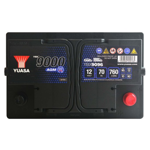 АККУМУЛЯТОР 70AH / 760A P+ YUASA AGM START-STOP - 6