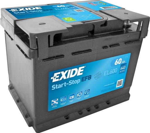 Акумулятор Exide EFB START-STOP 60Ah 640A EL600 - 1