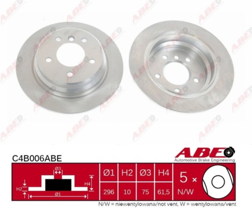 Abe диски колодки датчик зд BMW 5 E39 298mm - 3