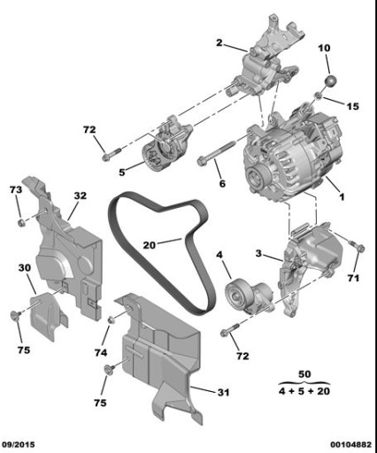 NAPINACZ PASEK CITROEN C3 C4 DS3 DS4 DS5 1.6 B HDI - 3