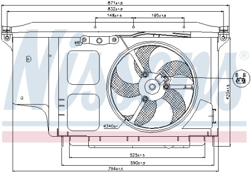 Вентилятор радіатора PEUGEOT 206 1.6 1.9 2.0 S16 - 2