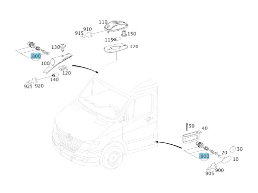 Оригінальний корпус лампи MERCEDES A0005400966 - 3