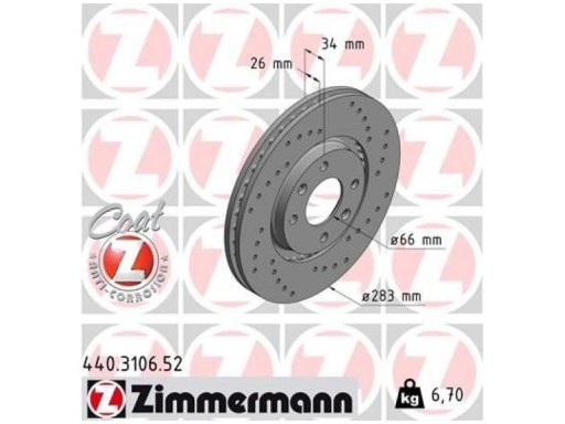 TARCZE PRZÓD ZIMMERMANN 440.3106.52 - 2