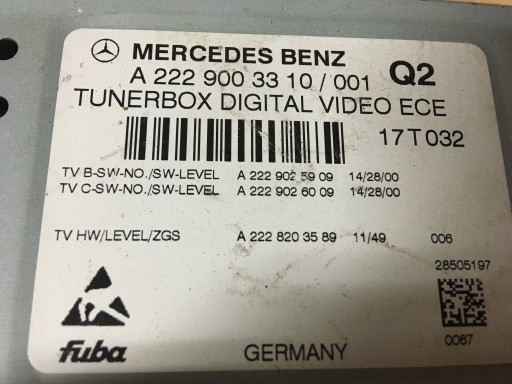 Mercedes S 222 TUNERBOX AUDIO VIDEO 2229003310 - 2