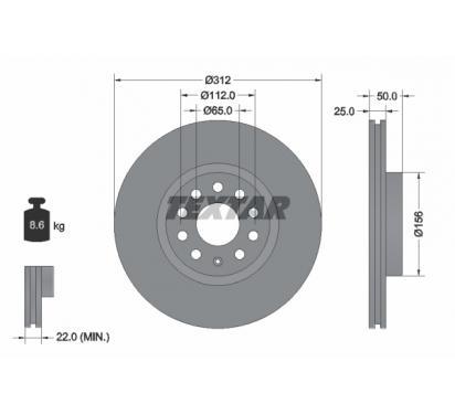 TEXTAR гальмівний диск 92120505 - 2