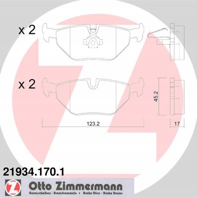 Tarcze Klocki ZIMMERMANN Tył BMW 3 E46 294mm - 3
