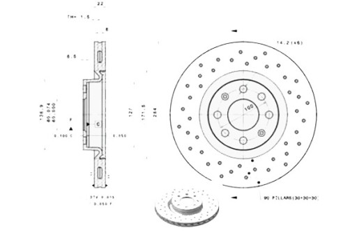 Гальмівний диск BREMBO 09.4939.3 X - 16