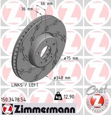 Диски ZIMMERMANN BLACK Z-BMW 7 F01 F02 348mm - 2