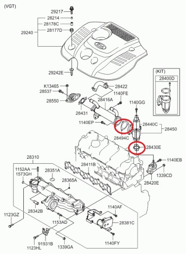 ПРОКЛАДКА УЩІЛЬНЕННЯ КЛАПАНА EGR HYUNDAI KIA - 3