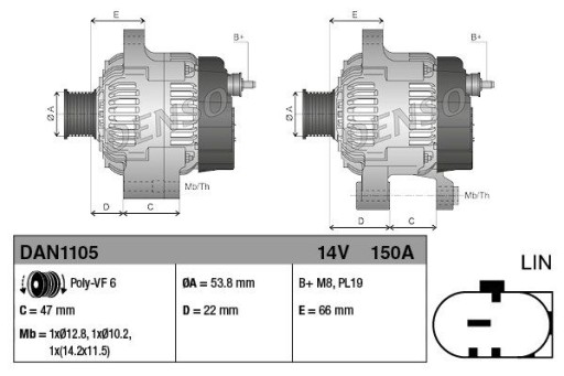 Генератор DENSO Land ROVER DISC OVERY IV 09-R - 4