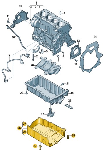 OSŁONA MISKI OLEJOWEJ 1.6 2.0 TDI 04L103660A - 2