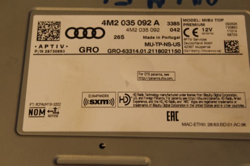 Навігаційний контролер Audi A8 Q7 4m FL 4m2035092a - 3