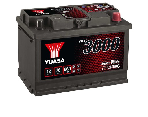 Аккумулятор 76ah 680A P+ Yuasa YBX3096 2.0 TDI VW - 1