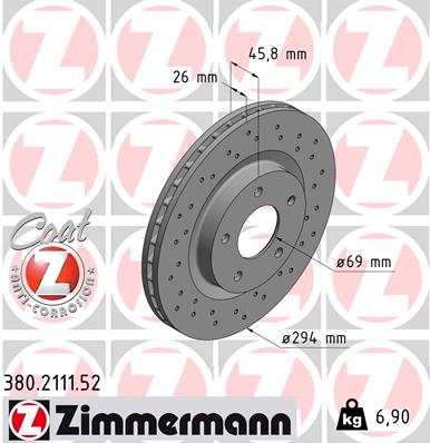 Tarcze i klocki przód ZIMMERMANN JEEP MITSUBISHI - 2