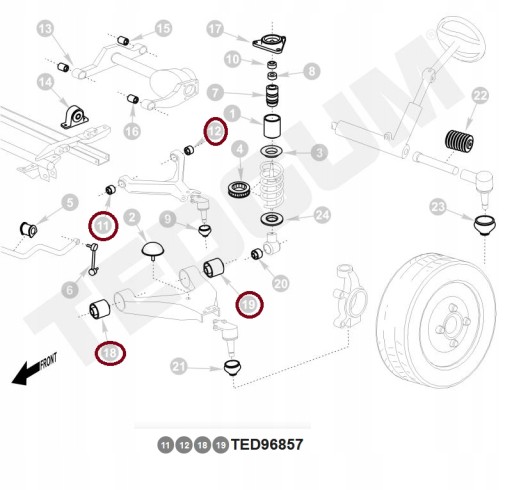 Tedgum TED96857 Zestaw naprawczy, zawieszenie koła - 5