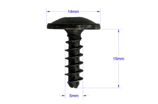 Монтажний гвинт Чорний Універсальний TORX 5x15 - 3