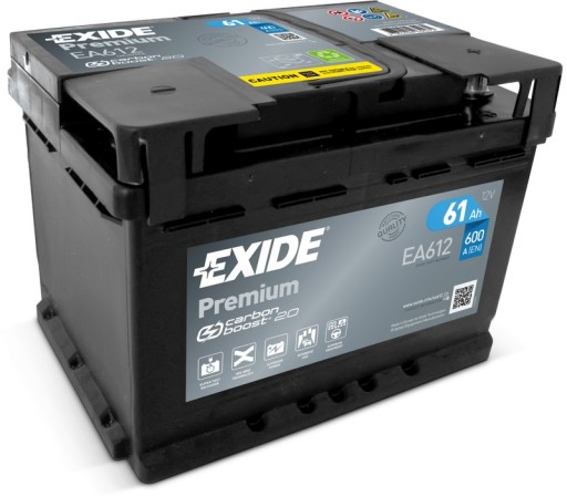 Акумулятор Exide Premium 12V 61AH 600A EA612 - 1