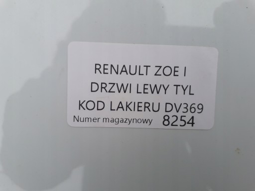 RENAULT ZOE І ЛІВА ЗАДНЯ ДВЕРІ DV369 - 6