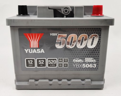 Akumulator Yuasa YBX 5063 12V 52Ah 520A P+ - 4