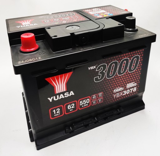 Akumulator Yuasa YBX 3078 12V 62Ah 550A L+ - 1