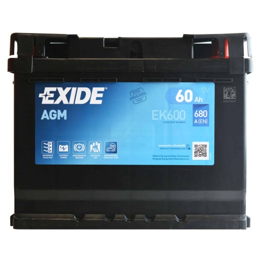 EXIDE EK600 60AH 680A AGM START-STOP - 2