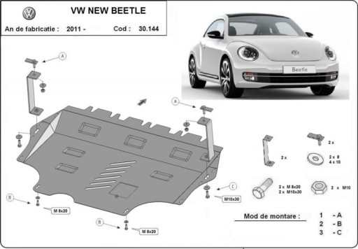 Stalowa płyta pod silnik Volkswagen New Beetle 11- - 7