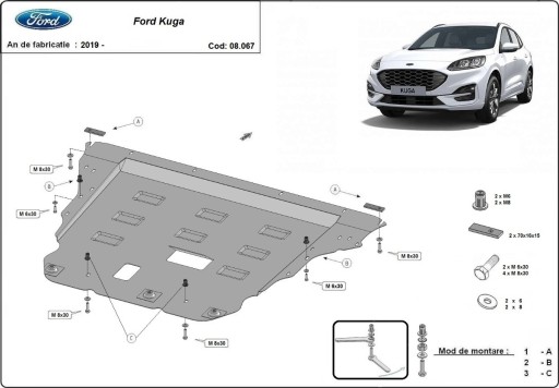 Stalowa osłona silnika Ford Kuga III (2019-2023) - 5