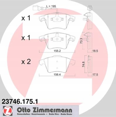 Tarcze Klocki ZIMMERMANN SPORT Przód VW T5 333mm - 3