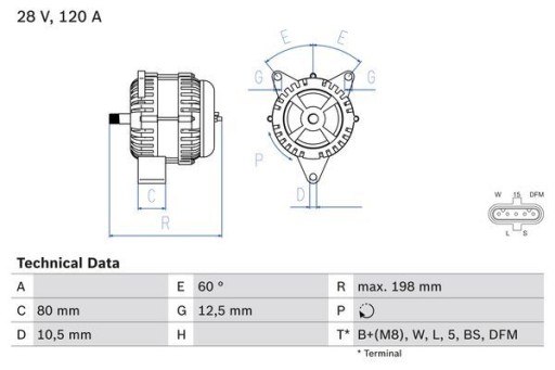 Генератор BOSCH 0986049820 - 2