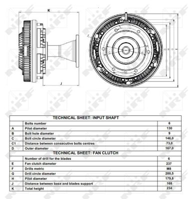 Муфта вентилятора радиатора (количество контактов: 5, - 12