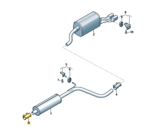 Муфта вихлопної труби глушника AUDI A4 A5 - 3