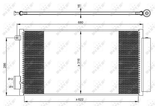 КОНДЕНСАТОР КОНДИЦІОНЕРА FIAT 500L 0,9/1,3 D / 1,4 / 1,6 D - 2