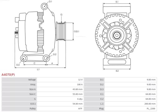 ГЕНЕРАТОР CORSA C/D'06 100A - 5