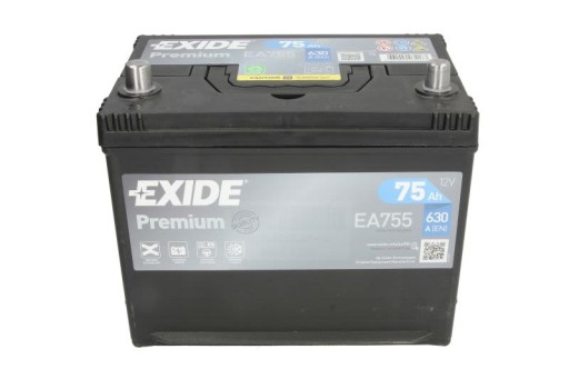 Акумулятор EXIDE 12V 75AH / 630a PREMIUM L+ - 3
