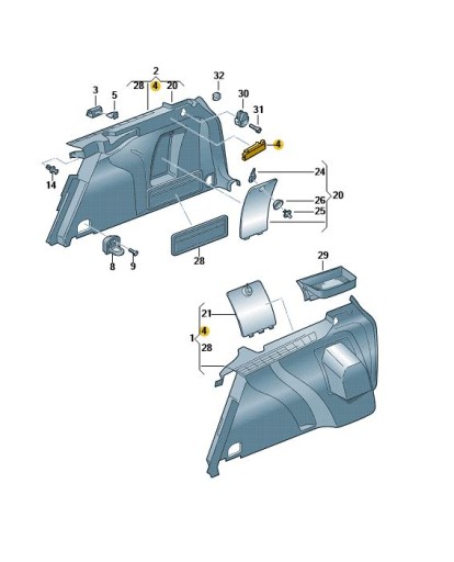 ЗАМОК ШТОРКИ БАГАЖНИКА SKODA, VW, SEAT ОРИГІНАЛ - 2