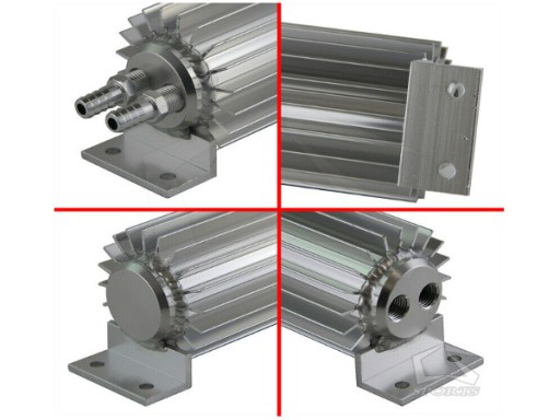Алюминиевый масляный радиатор универсальный двойной проход 31 см - 5
