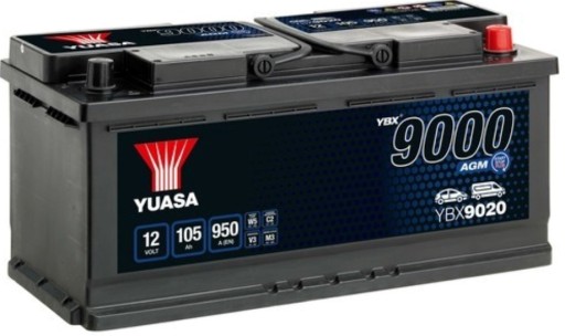 Yuasa аккумулятор YBX9020 12V 105AH 950A - 1
